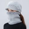 3Pcs/Set Neck Protection Scarf Gloves Set Soft Beanies Hat Winter Knitted Hat  Women