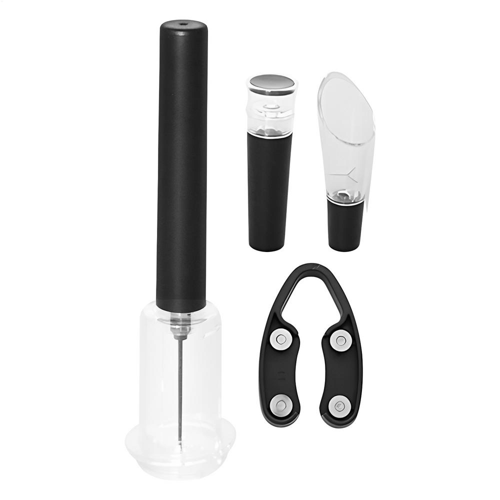 Portable Wine Opener Set Portable Air Pump Wine Opener Needle Wine Bottle Opener Aerator Cork Remover For Wine Accessories чёрный