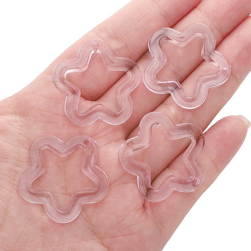 30mm 20pcs/bag Acrylic Transparent Five-Pointed Star Beads DIY Bracelet Necklace Earrings Jewelry Accessories