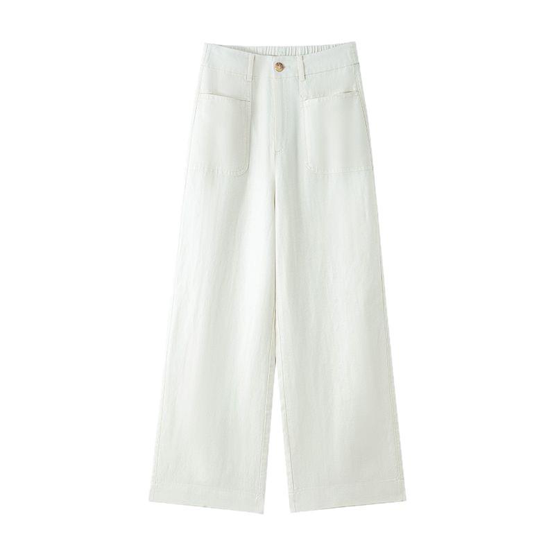 Dames Zomer 2026 Tencel Linnen Hoge Taille Wijde Pijpen Broek - Slankmakend, Lichtgewicht, Casual Pasvorm