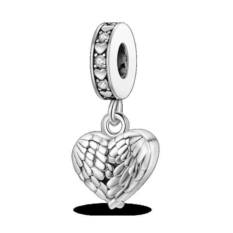 925 Silver Heart Mum Dangle Dream Catcher Charm DIY Jewelry For Women Original Bracelet Beads