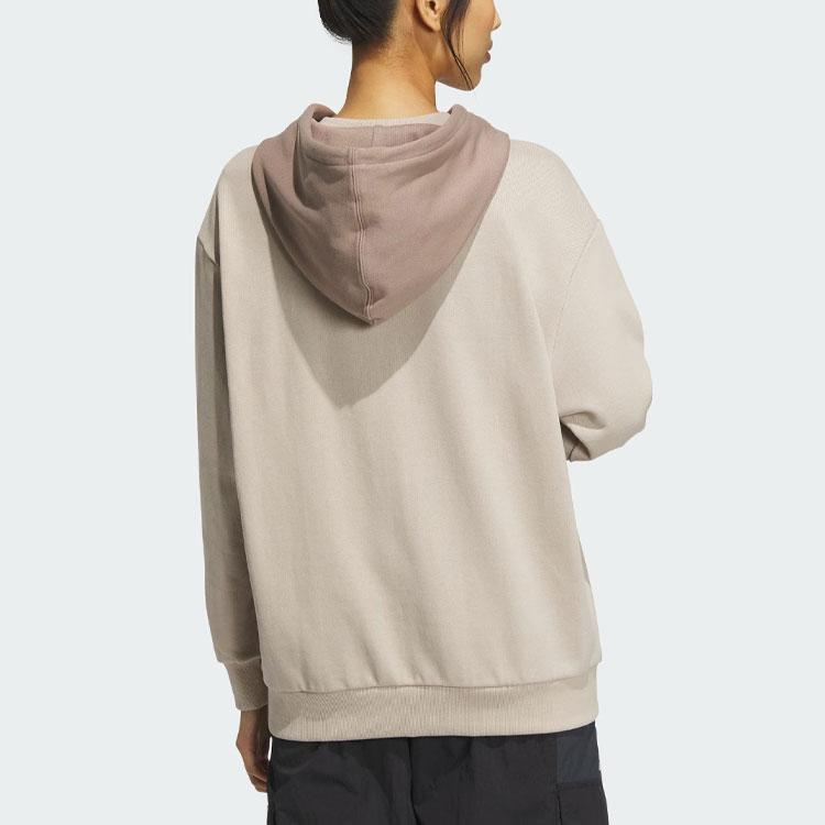 Adidas Originals Trefoil Sportswear Hoodie With Letter Logo Pattern Women Tops Light-Brown IW9412