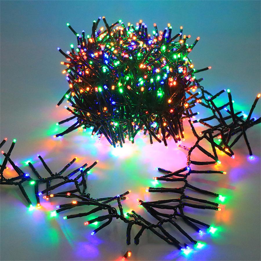 1000/2000LED Cluster Fairy Lights Outdoor Plug In Firecracker Lights Christmas Twinkle String Light for Wedding Party Tree Decor
