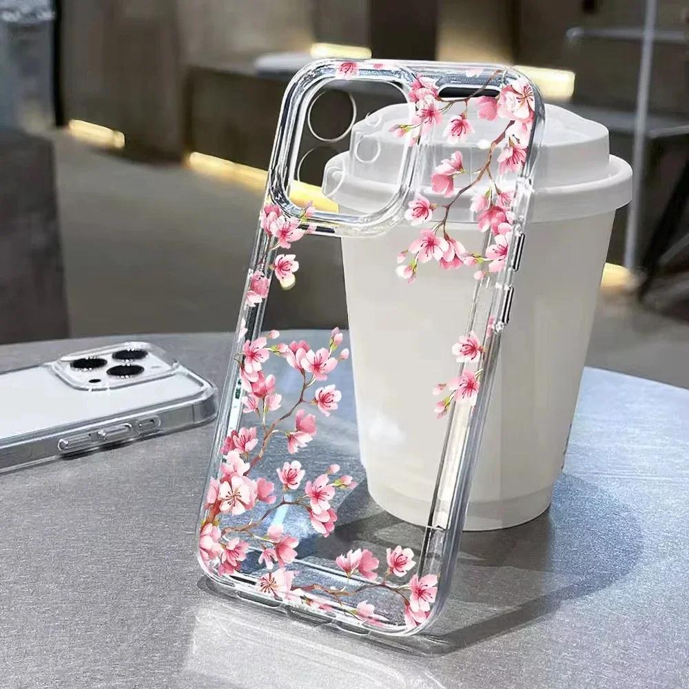 Funda suave y transparente para iPhone 11, iPhone 13, 14, 12, 15 Pro Max, XS Max, XR, X, 7, 8 Plus, SE, a prueba de golpes, con diseño de flores