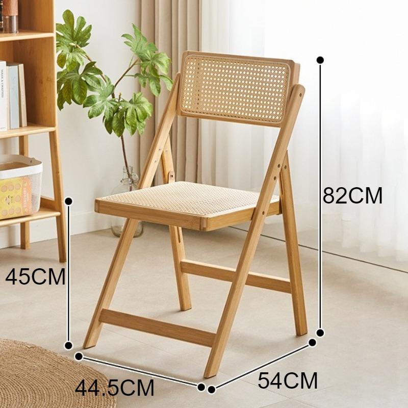 

Foldable Dining Chair Bamboo Portable Modern Comfortable Dining Chairs Minimalist Relaxing Rattan Chair Home Interior Furniture