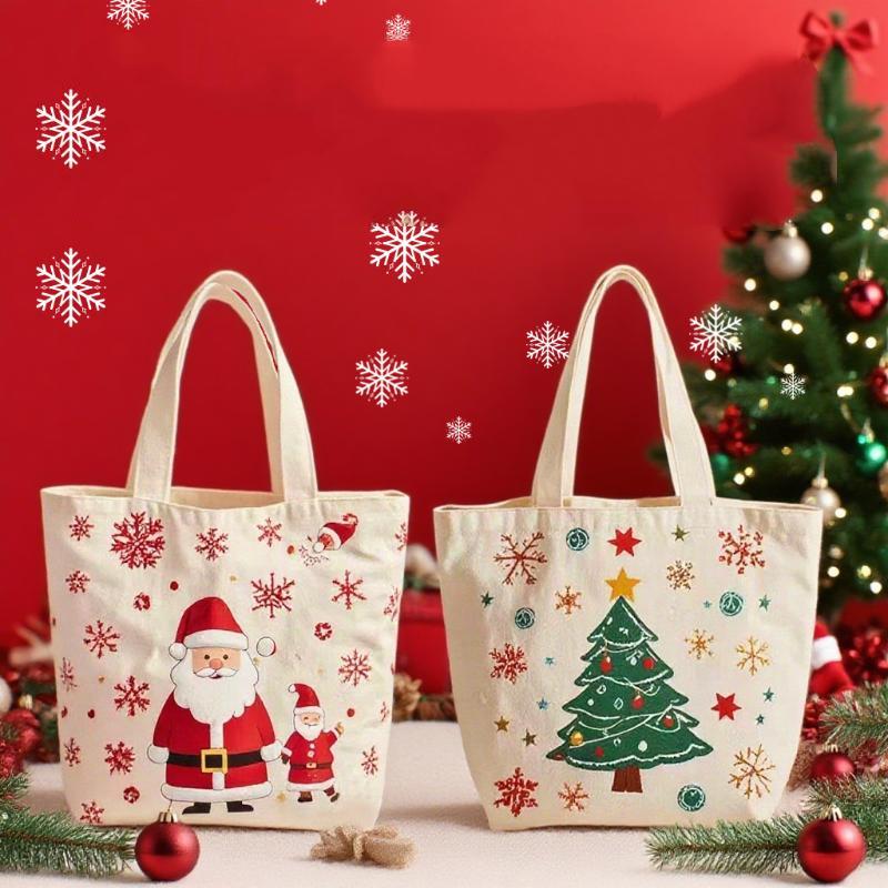 Christmas Handheld Cloth Bag Cartoon Santa Claus Xmas Tree Gift Bag Merry Christma Decor Noel Natal Navidad Happy New Year 2026