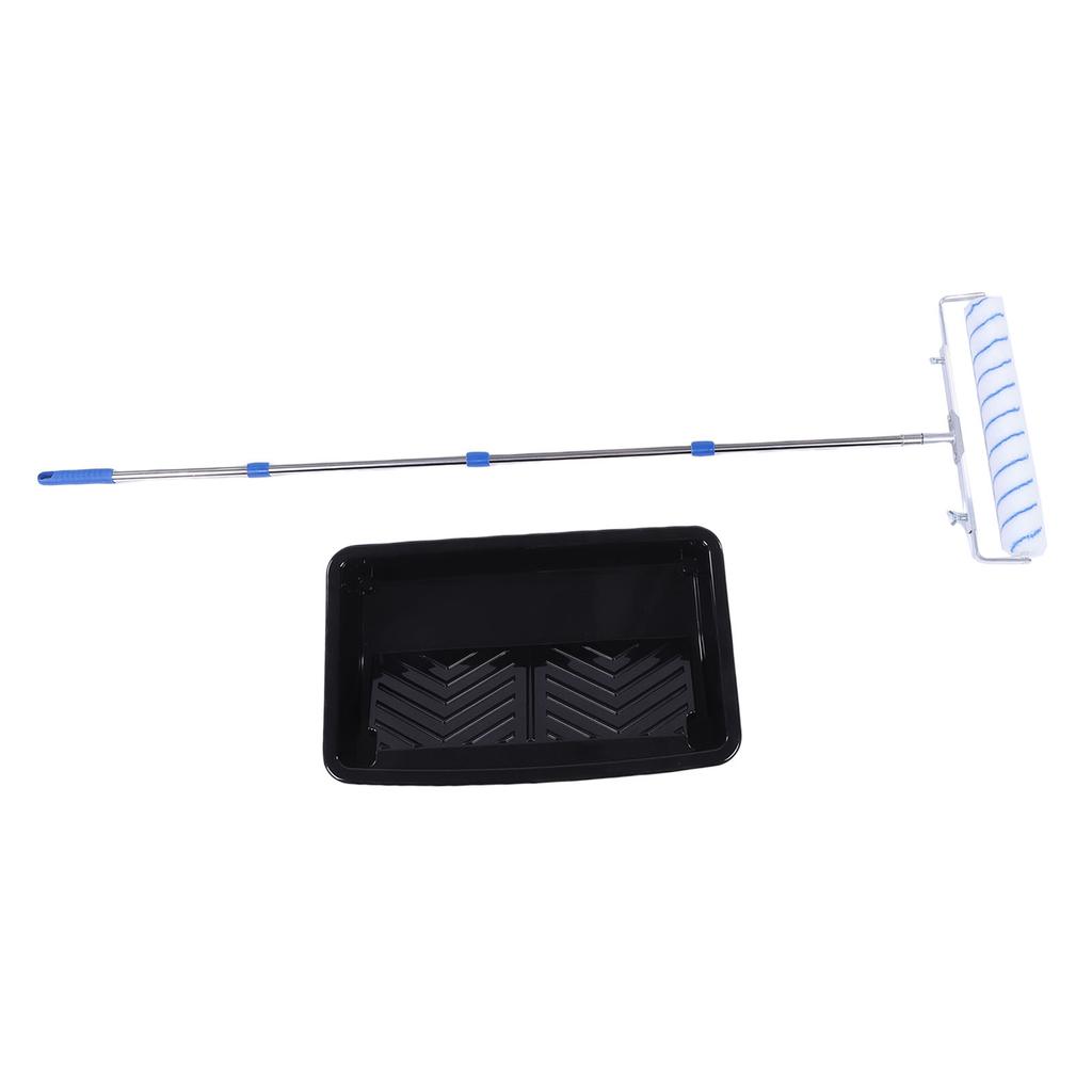 18 Inch Paint Roller Kit Paint Roller Brush with Paint Tray Roller Cover Extension Pole for DIY Interior Walls Rooms