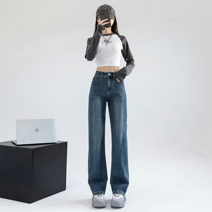 

2026 Summer High-Waisted Retro Slimming Jeans for Women - Versatile Narrow/Wide-Leg Styles L