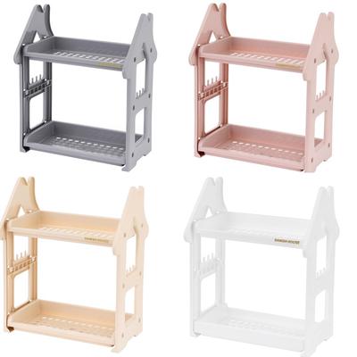 Rack de plástico de mesa multicamadas, rack de cozinha para casa pequena, rack de armazenamento de itens domésticos