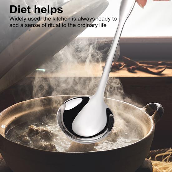 Stainless Steel Hotpot Soup Ladle Spoon Strainer Scoops Durable Slotted Spoon Rust-Proof Skimmer Spoon for Kitchen Cooking Utensil Banquets Picnics