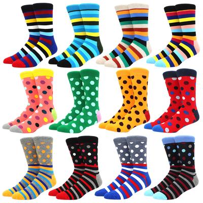 High Quality Geometric Pattern Men's Socks Irregular Polka Dot Casual Calf Socks