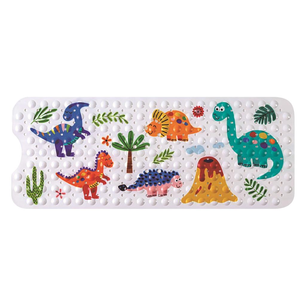 Cartoon Baby Bath Mat, Kids Bathtub Mat Non For Toddler Bath Shower , 39.37In X 15.75In With Holes And Suction Cups Machine Washable