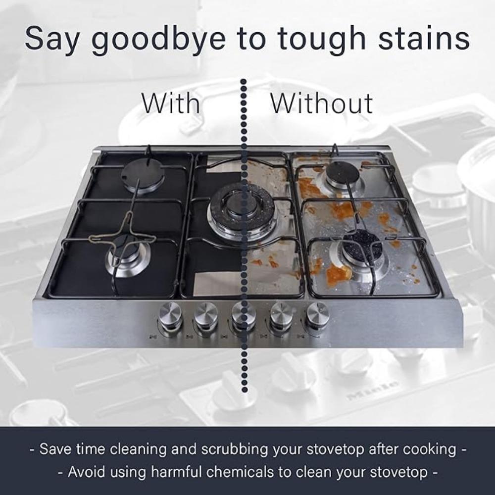 Gas Stove Burner Covers (4 Pack) - Extra Thick Stove Top Covers for Gas Burners, Heat Resistant Gas Range Protectors Covers - Keeps Stovetop Clean