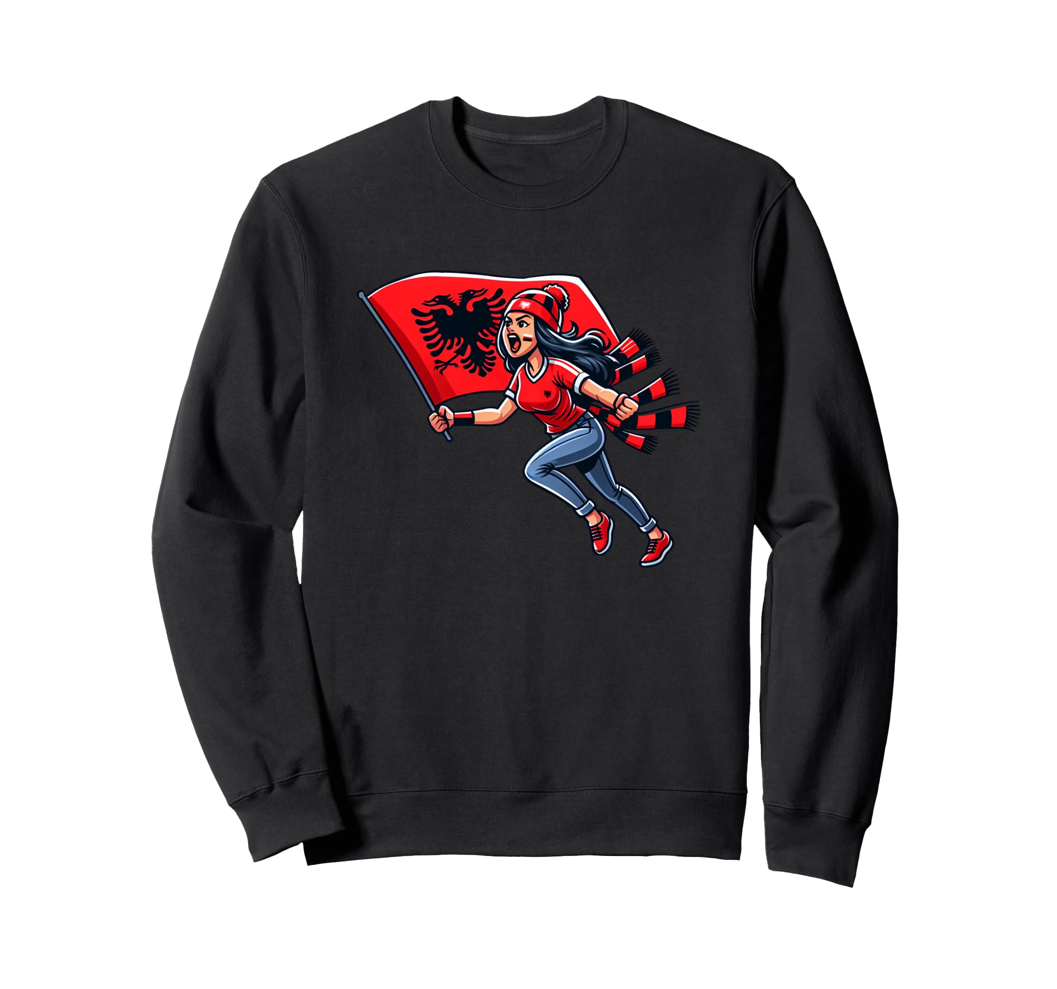 

Patriotic Albanian Flag Fan Sweatshirt чорний
