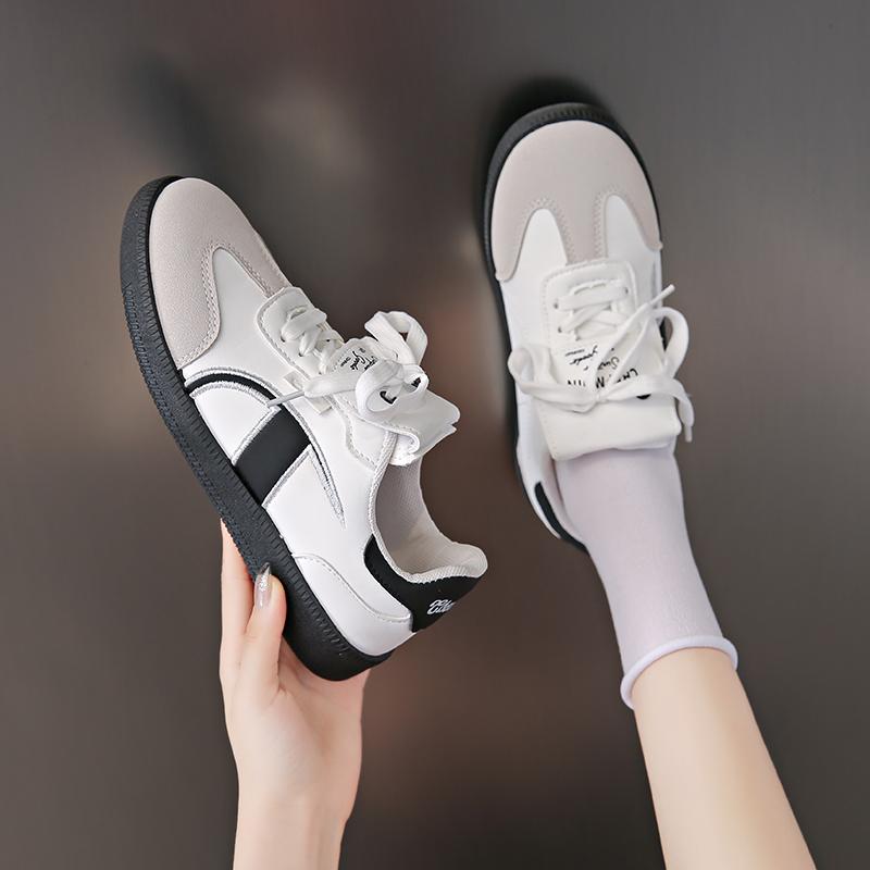 Mode Lässig Outdoor Damen Schuhe Herbst Neuer Stil Vielseitiges Design Weiße Sneaker Mikrofaser Obermaterial Gummisohle Erwachsene Damen Schuhe