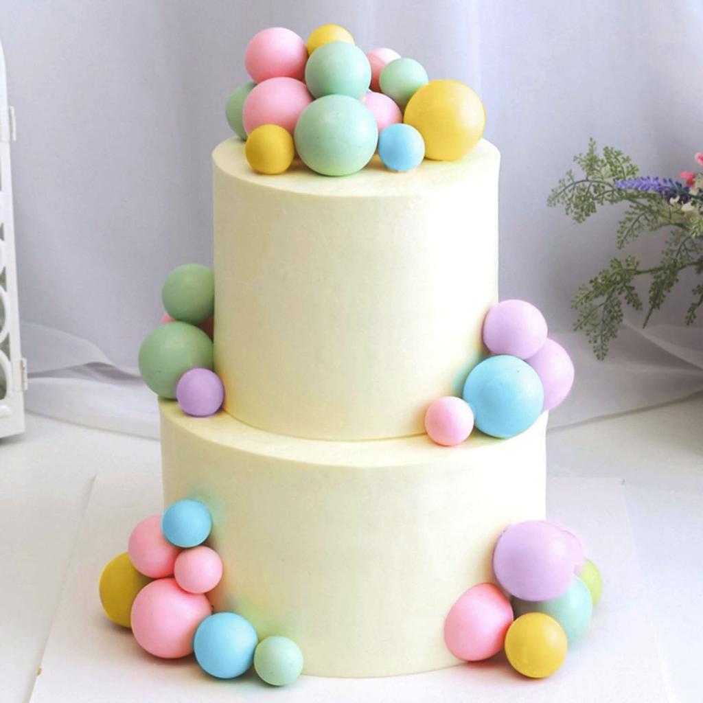 50pcs Colorful Balloon Rainbow Cake Topper for Baby's Birthday Wedding Party Perfect Celebration Decor