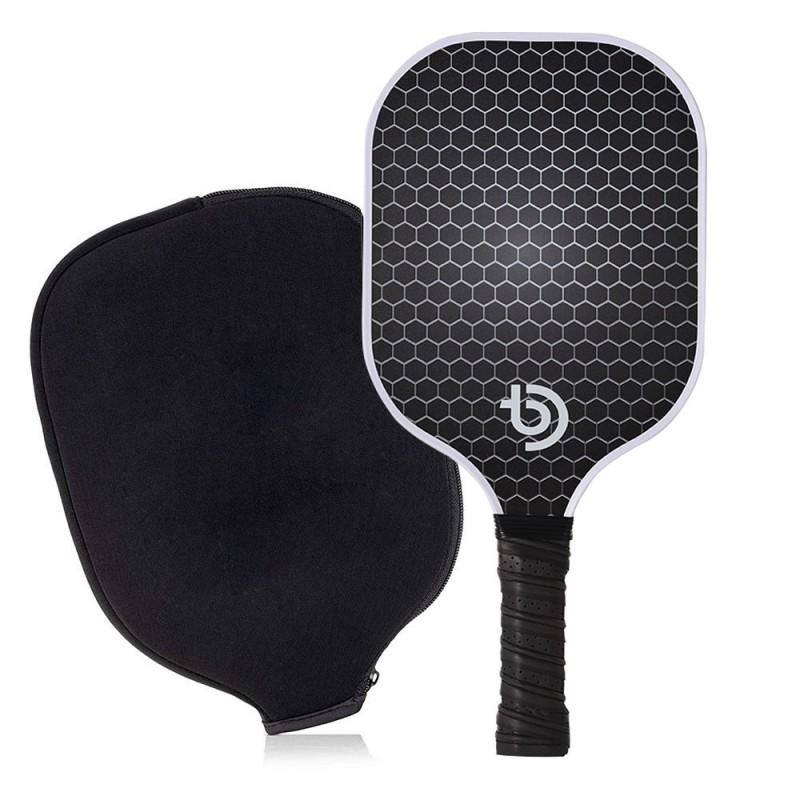Pickleball Paddle Set With Fiberglass Construction Training Competition Includes 2 Paddles 4 Balls 1 Gray Carry Bag