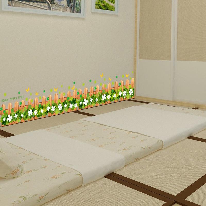 Removable Waterproof Floral Wall Sticker for Living Room Bedroom Bathroom Decoration As Skirting Board or Border