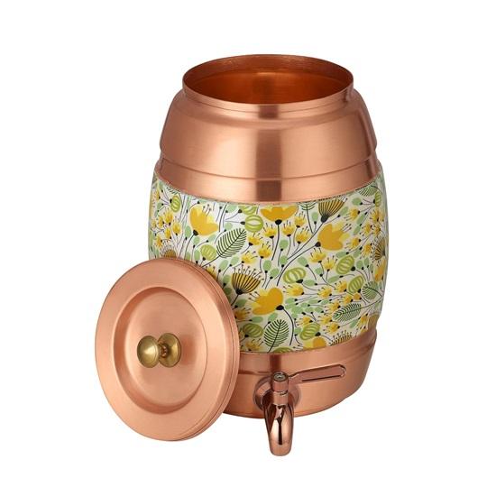 30.48 Cm Pure Copper Dispenser Cooler Water Pot 5 Litres