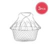 1PC/3PCS Stainless Steel Foldable Multifunctional Fryer Basket French Fry Strainer Kitchen Appliance Is Durable