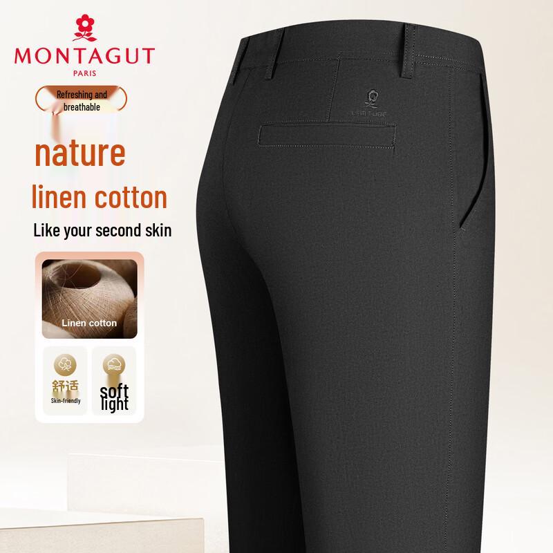 

Montagut Men s Linen Blend Casual Trousers 34
