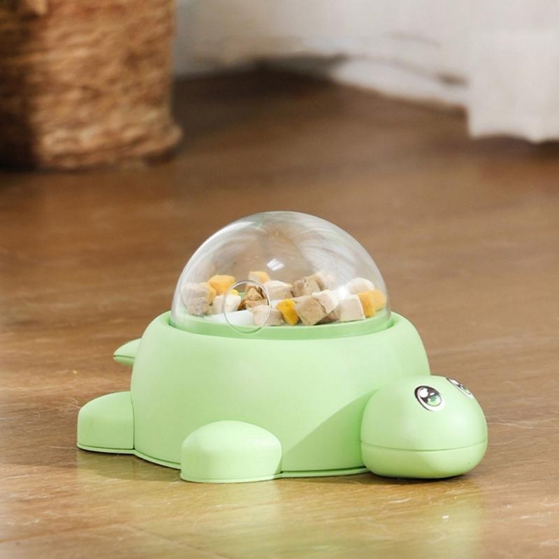 Plastic Rotating Pet Bowl For Dog Featuring Treat Dispensing Animal Feeder Toy Training Design