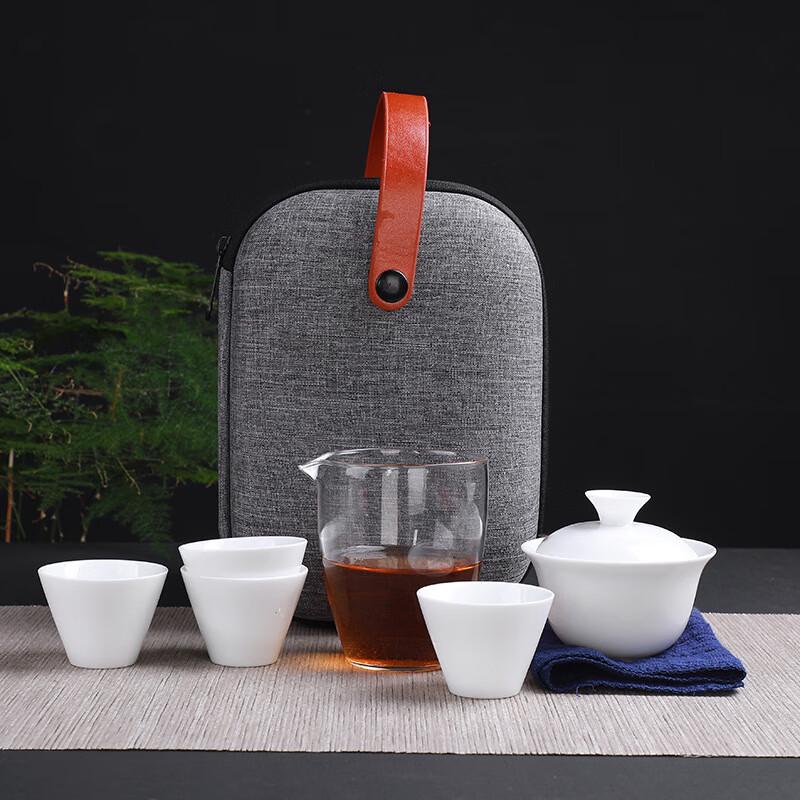 Aiqiyi A1 White Porcelain Gaiwan Tea Set Douli Cup, Glass Fairness Cup