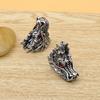 Punk Men Cubic Zirconia Inlaid Carved Dragon Head Finger Ring Party Jewelry Gift