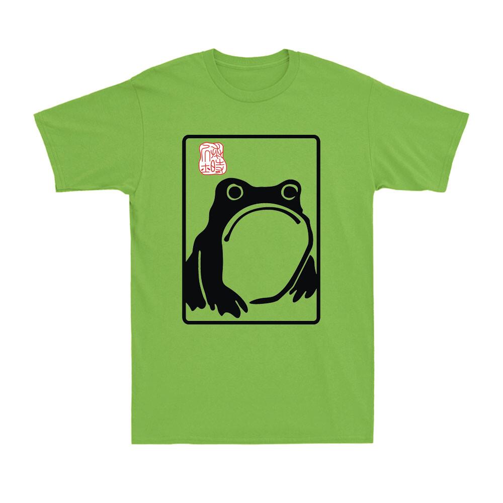 Grumpy Frog Unimpressed Toad Vintage Japanese Aesthetic Art Retro Unisexs TShirt