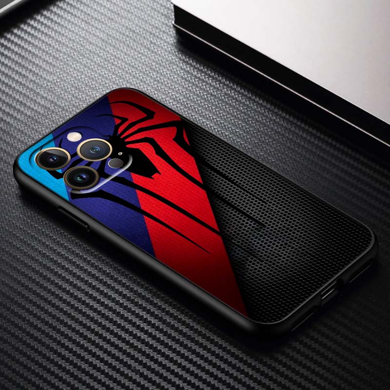 Technology Carbon Fiber Art Phone Case For Apple iPhone 17 16 16E 15 14 13 12 11 Pro Max Plus Black Soft Silicone