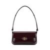 Gold Metal Accents Leather Shoulder Bag Women Shoulder Bag Burgundy 161938-616