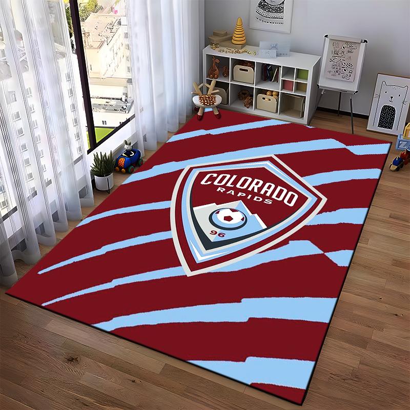 Colorado Rapids Logo Pattern Rug Non-slip rug suitable for living room and bedroom sofas.