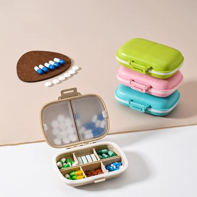 Mini-Pillenbox mit 8 Fächern, tragbar, Reise-Organizer für Medikamente, Behälter, versiegelte Tabletten, Aufbewahrungsbox für Medikamente