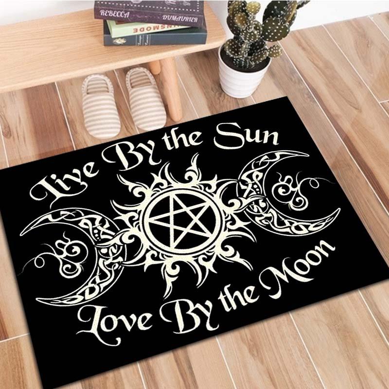 

1pc Moon and Pentagram Sun Pattern Rug, Anti-skid Carpet, Suitable for Living Room Leisure Area Bedside Accessories Home Decor 40cm x 60cm