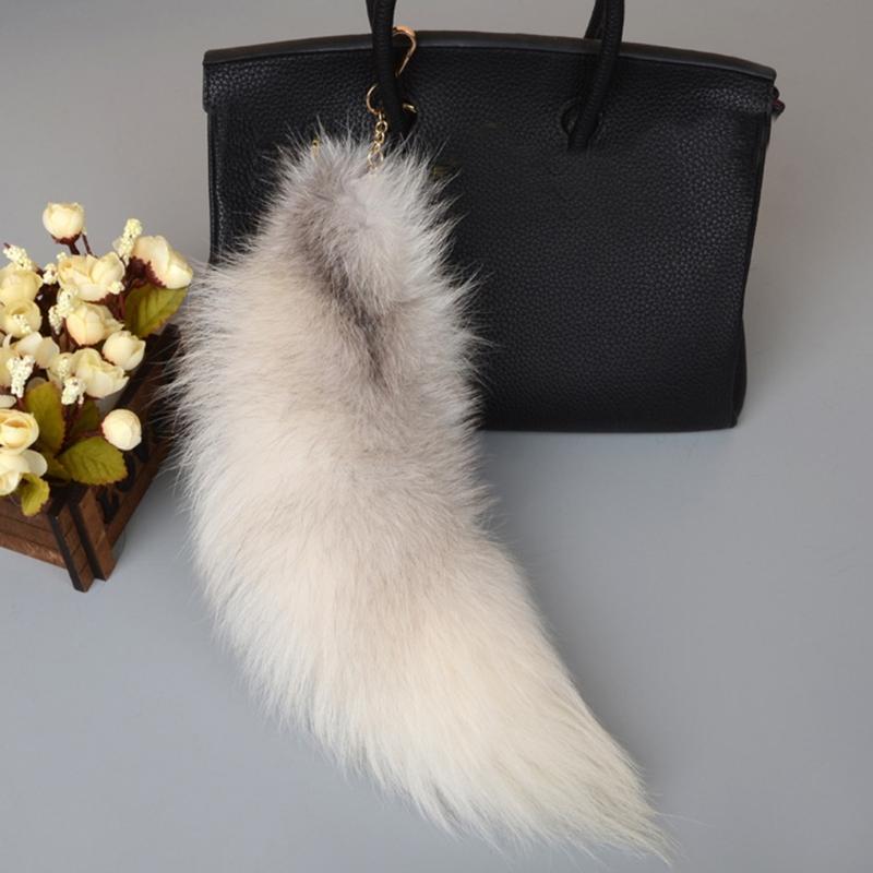 Animal Tail Key-Ring Furry Tails Chain Keychain Individualized Animal Keyring Gift Long Charm Keychain for Women Girl