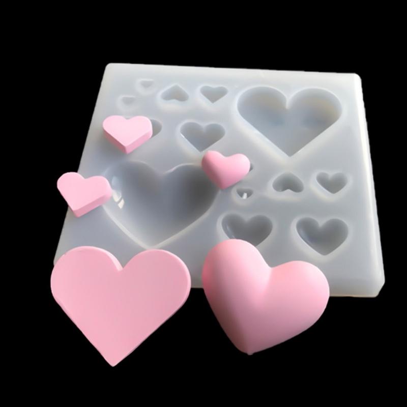 Heart Resin Mold Keychain Silicone Mold Heart Shaped Earring Mold Resin Pendant Mold for DIY Crafts Jewelry Casting Mold
