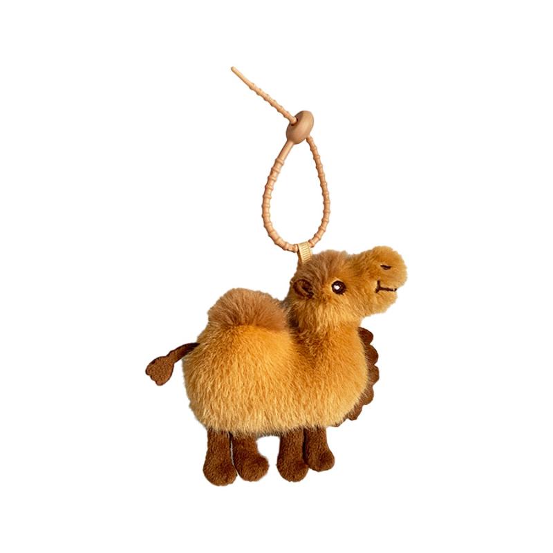 1Pcs Plush Camel Keychain Lovely Stuffed Animal Keyring Bag Pendant Decoration School Bag Charm Couple Keycord