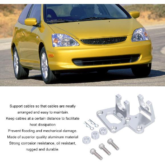 

Trans Shifter Cable Bracket, Shifter Cable Bracket Aluminum Replacement for RSX‑S K20 K24 K Series (Sliver)