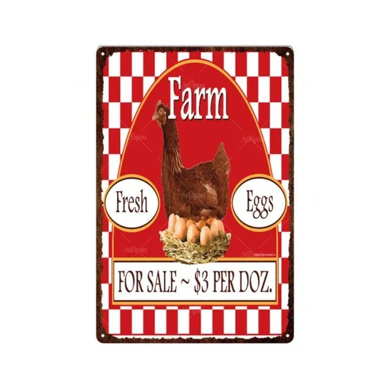 Retro metallmålningar, möbler, vardagsrumsdekoration 20x30cm