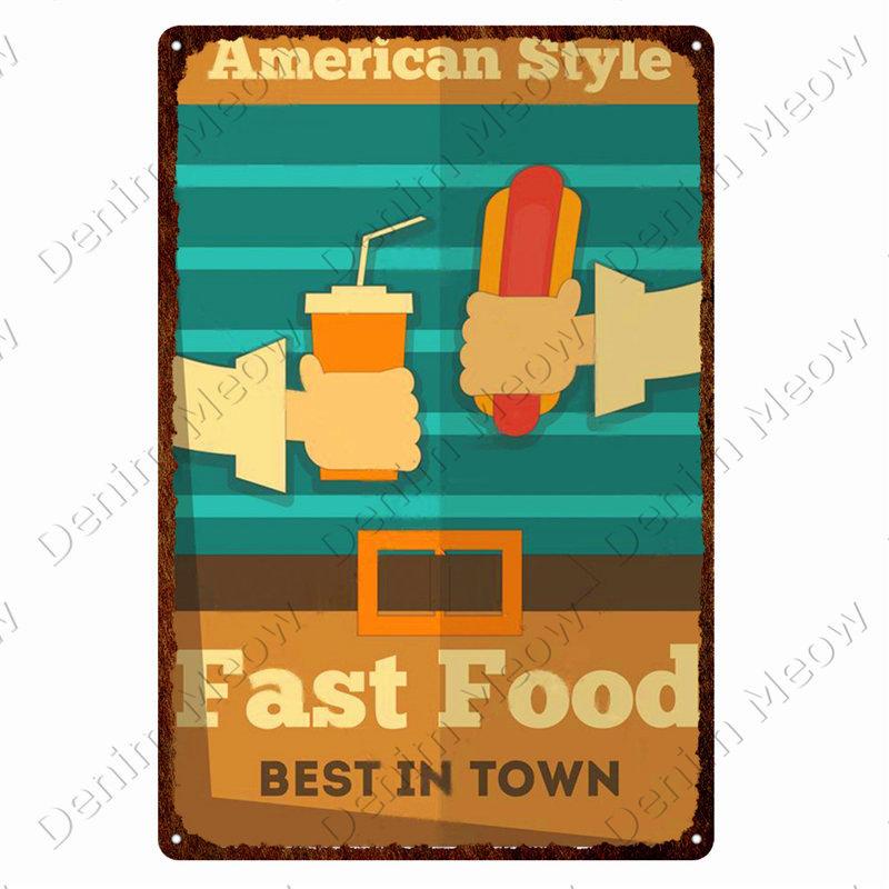 Vintage Pizza Tin Plate for Home Decor, Coffee, Donuts, Pizza, American, Kitchen, Home Decor, American Diner, Wall Posters, N375