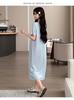 2026 Summer Style Ice Silk Slimming Maternity Two-Piece Dress