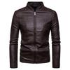 Korean Style Men's Autumn/Winter Leather Stand Collar Jacket - High Quality Fashion Coat
