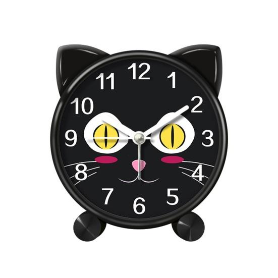 Battery Operated Desk Clock Cartoon Animal Alarm for Students, Non-Ticking Quiet Movement Kids Room Clock, Home Bedroom Small Decorative