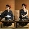 Dámské japonské kimono a yukata šaty pro formální fotografování