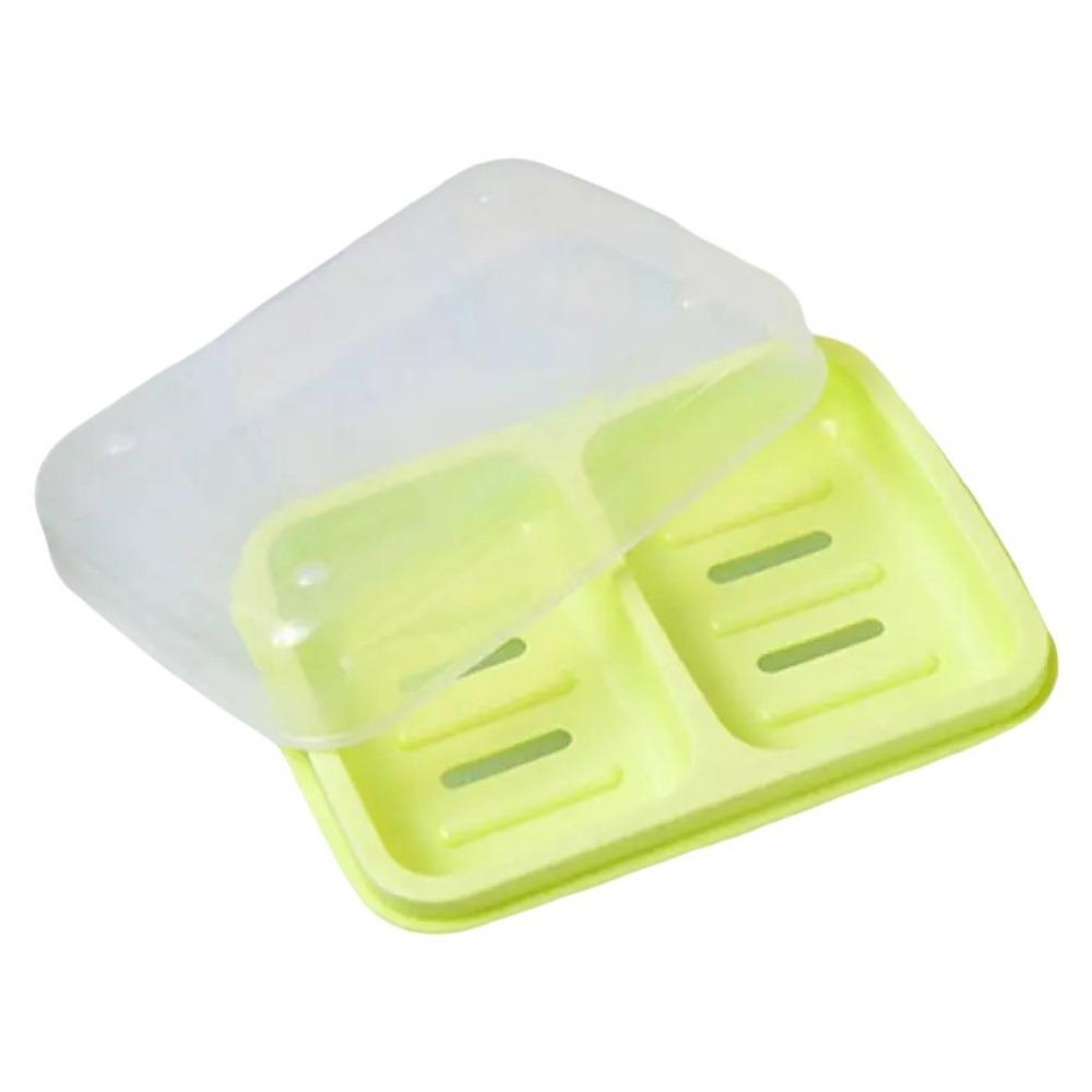 Clean Soap Double Compartment Soap Dish Plastic Soap Holder Drain Soap Box  Bathroom Use