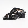 Summer Women's Shoes Thick Heel Rhinestone Shoes Hollow Fish Mouth High Heel Sandals Women
