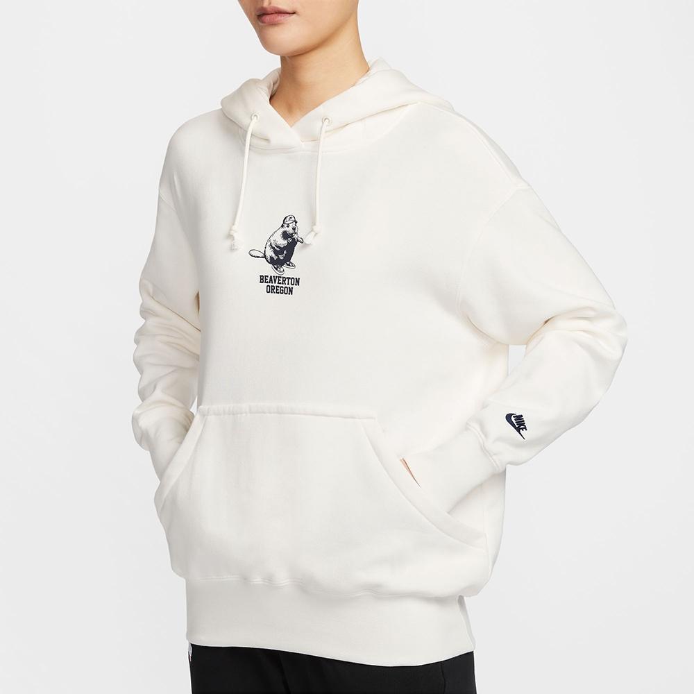 Nike Ležérní volná mikina s kapucí Dámské mikiny Bílá HV1743133