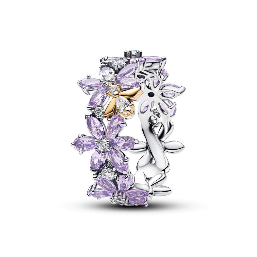 Luxury 925 Silver Heart-shaped Bow Flower Ring Fit Women's High-end Jewelry Parties Valentine's Day Gifts