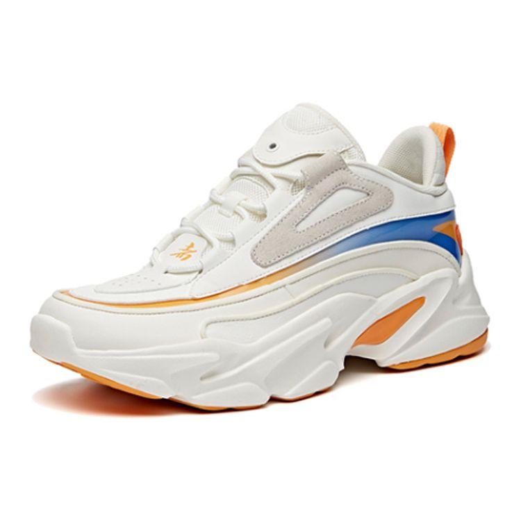 Anta Color Block Retro Shock Absorbing Non-Slip Wear-Resistant Low-Top Running Shoes Men sneaker White Orange Blue 112018881-1