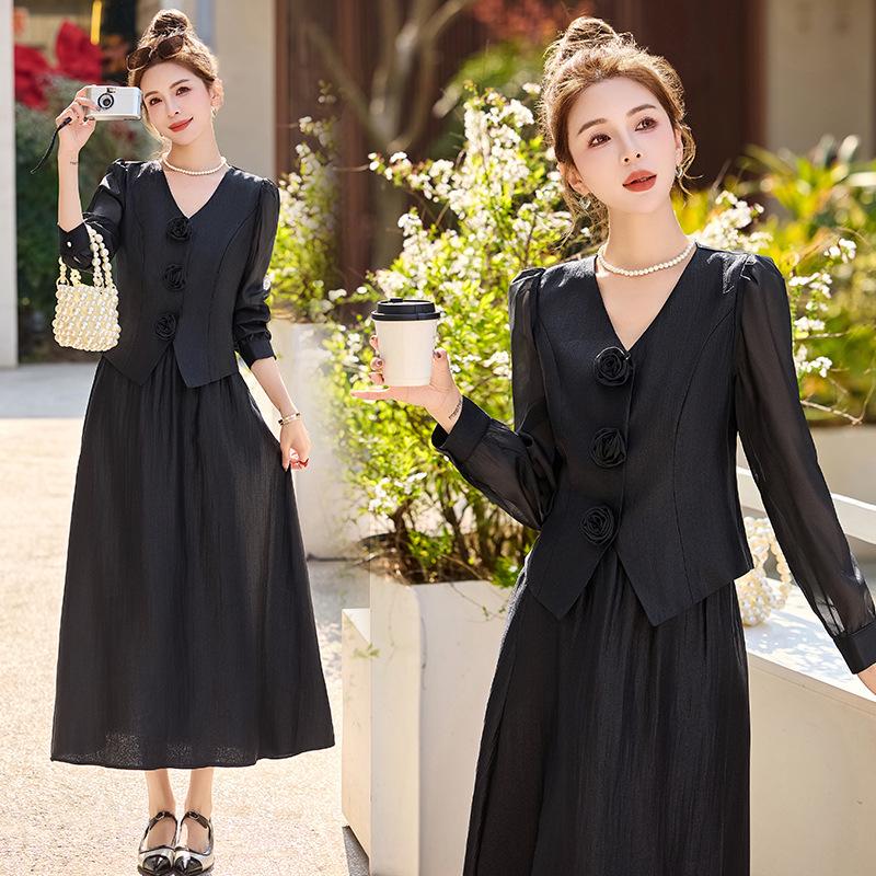 Stylish Spring/Summer 2025 Suit: Trendy Coat & Midi Skirt Set YB8865